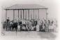 P2011.88.4: Students standing in front of the second schoolhouse just after it was built, circa 1927