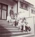 P2007.39.8: McMurray (Peter Pond) School, Mr. Riley and his class on the front steps, 1945