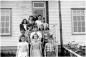 P2008. 207.5: Middle school students on the steps of St. John's School, circa 1955