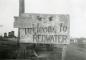 Redwater town sign at the time of the oil boom.