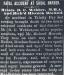 Newspaper clipping from the Evening Telegram reporting on the drowning of Richard Hiscock