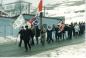 Trinity Benefit Club members reach the end of their parade around Trinity - back at the Parish Hall