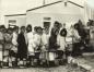 Inuit children lining up for school