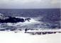 Clearing ice of the skidway on the north islet in winter