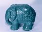 Alice Hagen ''Elephant figurine'' white earthenware with green matte glaze, 14 x 16 base diam. cm  