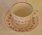 Cup and saucer belonging to Mary ChaseTilley,  wife of James Tilley