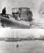 Car ferry crossing between Mulgrave and Port Hawkesbury. Harbour of sailing ships at Port Hawkesbury