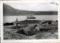 Canal site construction showing the Causeway approaching from mainland Nova Scotia