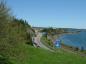 Traffic backed up because the bridge is swung open for a ship passing through the Canso Canal.