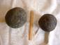 Two small sandstone bowls