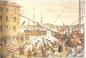 The famous Boston Tea Party, an 1773 protest by colonists against new government imposed tax rules