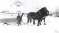 Horse and van was used to transport students to the Riverside Consolidated School during the winter.