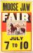 Moose Jaw Fair Poster with Farm Animals in front of Midway