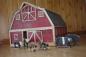 Toy barn made from lumber scraps.