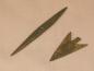 Copper snowshoe needle and a rare manufactured metal projectile point