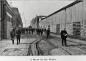 Workers on one of the streets at the shipyard