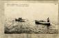 Postcard showing lifeboats transporting victims of the shipwreck
