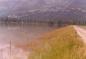 South dyke at Leach Lake, during flood.