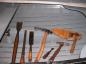 CHISELS, ADZE, AXE, SLICK - Examples of handtools used in local boat building.