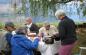 DORSTON NEIGHBOURS ENJOY LUNCH UNDER GUNNAR'S BIRCH TREE