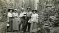 Alice Kerr on the left, Edna Kerr on the right, with three friends between