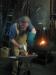 Volunteer blacksmith, Renee Olesen at work on Pitt Meadows Day, 2011.