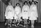 Queen Malviny Mausser. Attendants Doreen Librandi and Betty Grant. Record bearer Doreen Grant.