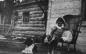Bertha and Martha Huble are pictured outside the Huble family home at the Giscome Portage in 1915.  