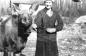 Mrs. Josephine Walker Mitchell  with her pet moose.  