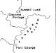 This map shows the Giscome Portage in 1915.  Huble Homestead is at the south end