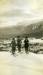 Emma Roberts and daughters skiing, (Mt. Begbie behind)