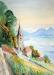 Painting of Castle of Chillon, Lake Geneva, Switzerland