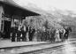 A group of people at the Red Pass station