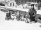 Mario and Noel Pooli on shovels beside Dominico Barbosa at Jackman Station