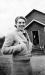 Teacher Laura Hollis outside the Valemount Schoolhouse