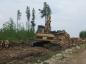 Piling logs for transport.