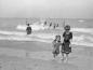 Two little girls bathing