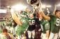 The Saskatchewan Roughriders celebrating their Grey Cup victory.