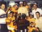 Players celebrating with the Vanier Cup.