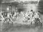 Male physical education class performing exercises at the University of Pennsylvania. 