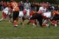 Dustin James, #32, and the rest of the Thunderbolt defence line up against a tough Arnprior offence.