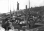 View of logs stacked ready for shifting to the saw carriage