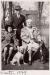 Betty Hinton with her grandparents Fred and Ethel Holmes and two dogs.