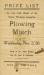 Plowing Match Prize List, cover page