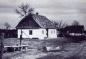 This whitewashed cottage was typical of pioneer days