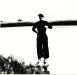 Alex Greff standing on a rock in the water at the Claybank Brick Plant Dam.