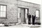 Dan Bednard (l) and Joe Vierling (r) in front of the Office building, 1937. 