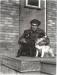 Bill Greff pictured in front of the Bunkhouse with Dobie and friend.