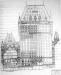 Architectural drawing of the Chateau Frontenac Hotel another National Historic Site.