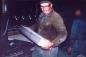 Ken Oakley taking off the first brick manufactured from a new Die design